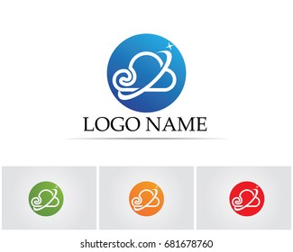 Clouds data save logo and symbols