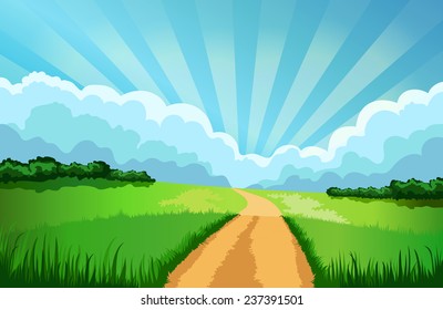 Clouds Dawn Road Stock Vector (Royalty Free) 237391501 | Shutterstock