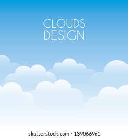 clouds design over sky background vector illustration