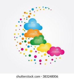 Clouds design template with with place for your data. Vector illustration.
