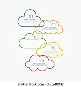 Clouds design template with with place for your data. Vector illustration.