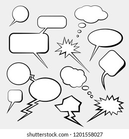 Clouds of dialogs for comics different in vector