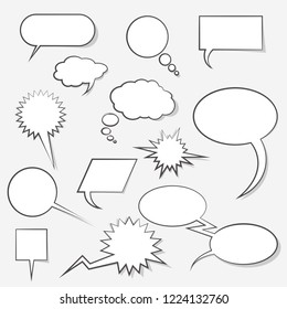 Clouds of dialogs for comics different in vector