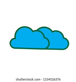 clouds doodle icon color