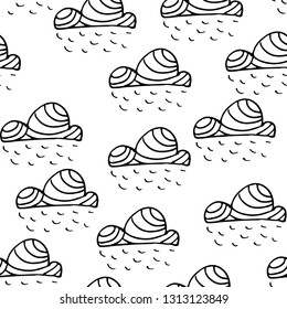 Clouds doodle seamless texture. Kids seamless pattern. Childish design. Vector textile and wrapping pattern design. Vector hand drawn illustration.