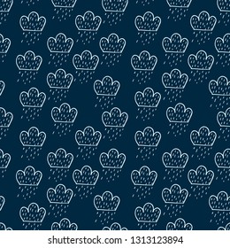 Clouds doodle seamless texture. Kids seamless pattern. Childish design. Vector textile and wrapping pattern design. Vector hand drawn illustration.