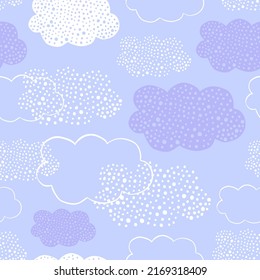 Clouds and dots all over print pattern