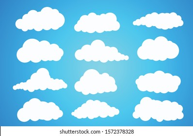 Clouds Drawing Style , Cloud Shape, Vector Illustration