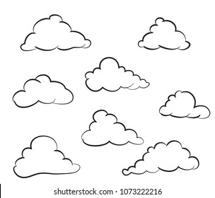 Clouds Drawing Style Vector Illustration Stock Vector (Royalty Free ...