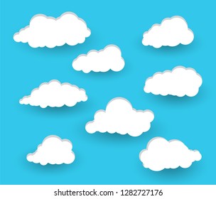 clouds drawing style , vector illustration