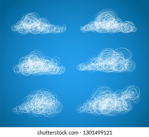 clouds drawing style , vector illustration