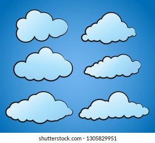 clouds drawing style , vector illustration
