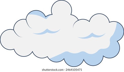 Clouds Element Isolated on White Background. Simple Cute Cartoon Design, Flat Style Vector Illustration.