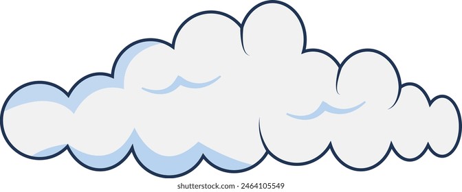 Wolken Element isoliert auf weißem Hintergrund. Einfaches niedliches Cartoon-Design, flache Stil-Vektorillustration.