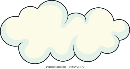 Clouds Element with Minimalist Cartoon Design Style. Isolated on White Background.