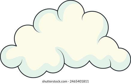 Clouds Element with Minimalist Cartoon Design Style. Isolated on White Background.