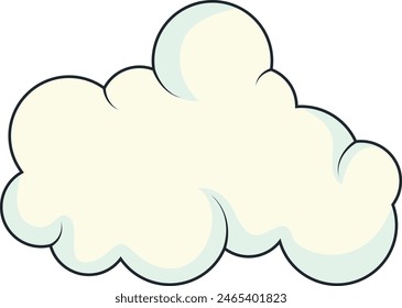 Elemento de nubes con estilo minimalista de diseño de dibujos animados. Aislado sobre fondo blanco.