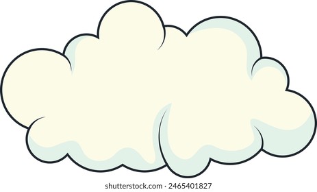 Clouds Element with Minimalist Cartoon Design Style. Isolated on White Background.