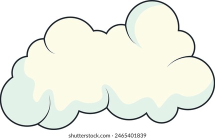 Elemento de nubes con estilo minimalista de diseño de dibujos animados. Aislado sobre fondo blanco.