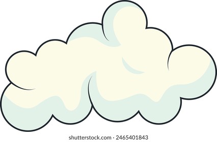 Clouds Element with Minimalist Cartoon Design Style. Isolated on White Background.