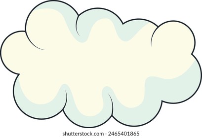 Clouds Element with Minimalist Cartoon Design Style. Isolated on White Background.