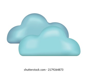 Clouds emoji icon. Cloudy day weather symbol. Vector illustration