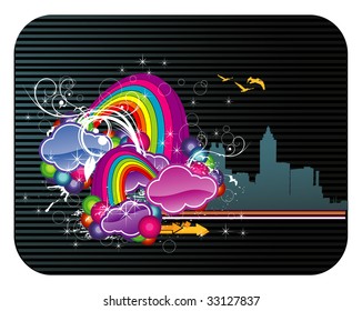 Clouds fantasy illustration