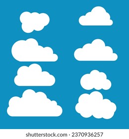 clouds flat cloud isolated vector