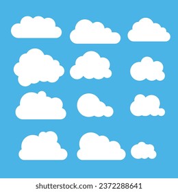 clouds flat cloud isolated vector