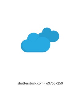 Clouds Flat Icon Symbol. Premium Quality Isolated Overcast Element In Trendy Style.