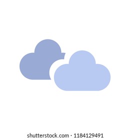 Clouds flat icon. You can be used clouds icon for several purposes like: websites, UI, UX, print templates, promotional materials, info-graphics, web and mobile phone apps.