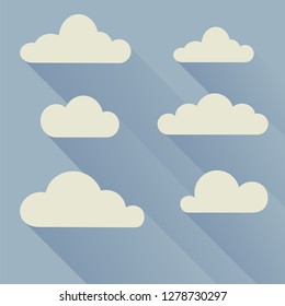 the clouds. flat with shadows. vector