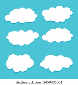 Clouds flat vector illustration collection