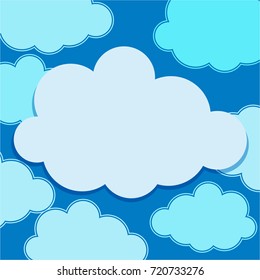 Clouds floating on blue sky illustration