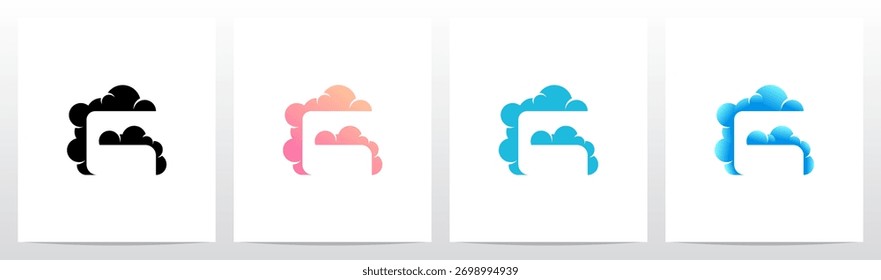 Nuvens formando a letra Design do logotipo inicial G