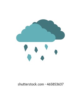 Clouds and hail icon in flat style isolated on white background. Weather symbol