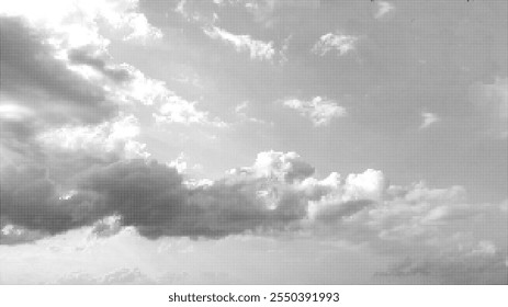 Clouds with halftone texture.Vector illustration.