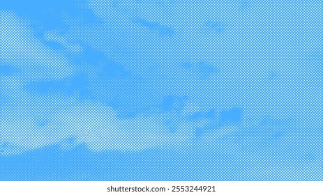Clouds with halftone texture.Vector illustration.
