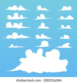 Clouds hand draw set vector on blue background  , Vector illustration EPS 10
