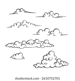clouds hand drawn design illustration set 