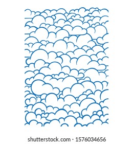 Clouds. Hand drawn clouds vintage style vector illustration. Cloudy sky engraving style sketch drawing. Part of set.