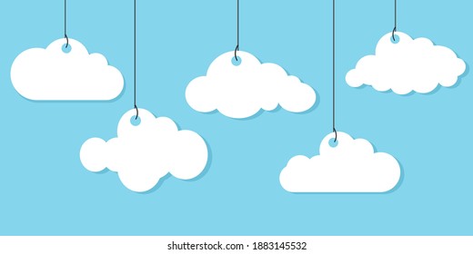 Clouds hanging on blue background.