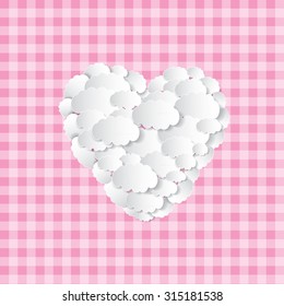 Clouds heart vector background