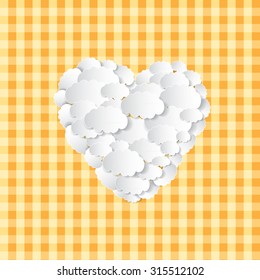 Clouds heart vector background