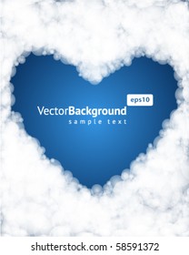 Plano de fundo do vetor cardíaco de nuvens