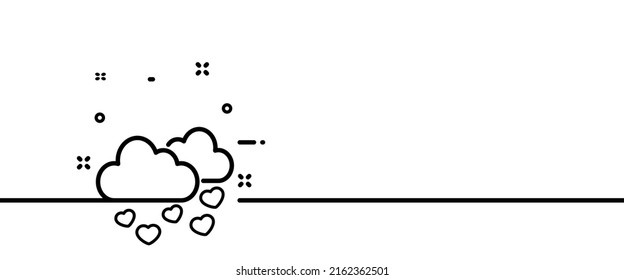 Clouds and hearts line icon. Love, emotion, friendship, affection, devotion, adore. Feelings concept. One line style. Vector line icon for Business and Advertising.