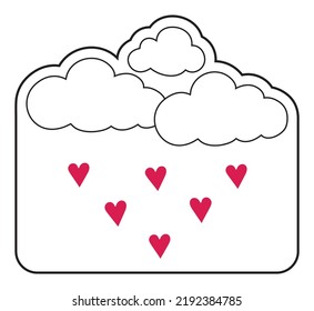 Clouds and hearts love letter