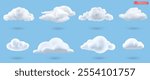 Clouds icon 3d cartoon vector set