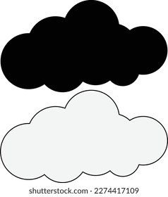 Clouds icon cartoon flat style. Design elements for the weather