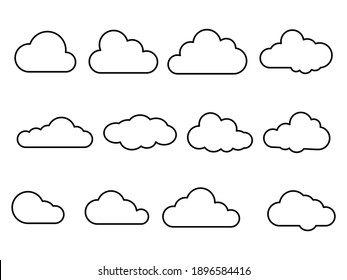 Clouds icon. cloud and meteorology concept. isolated on white background